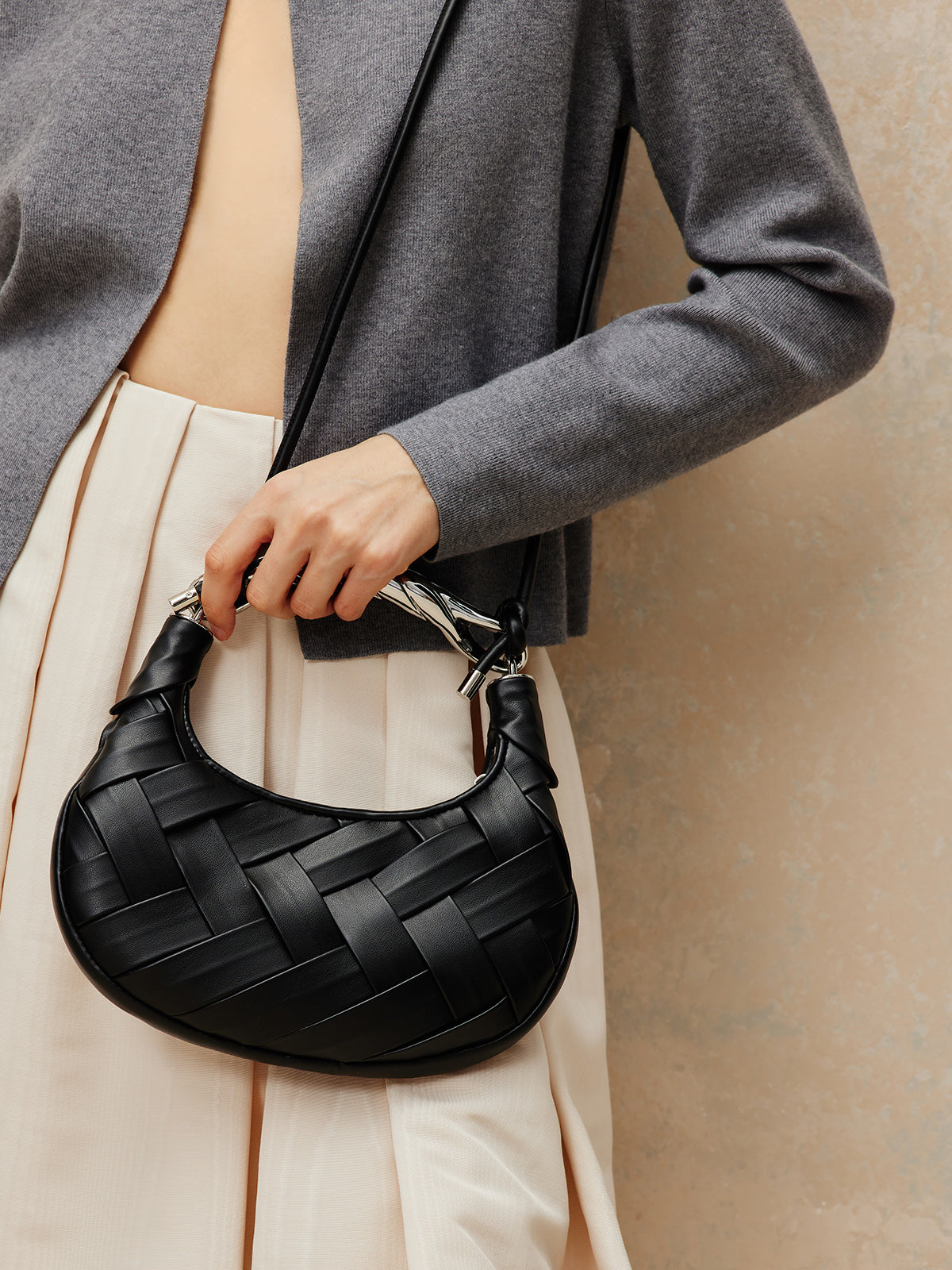 Borsa Crescent Intrecciata Selene