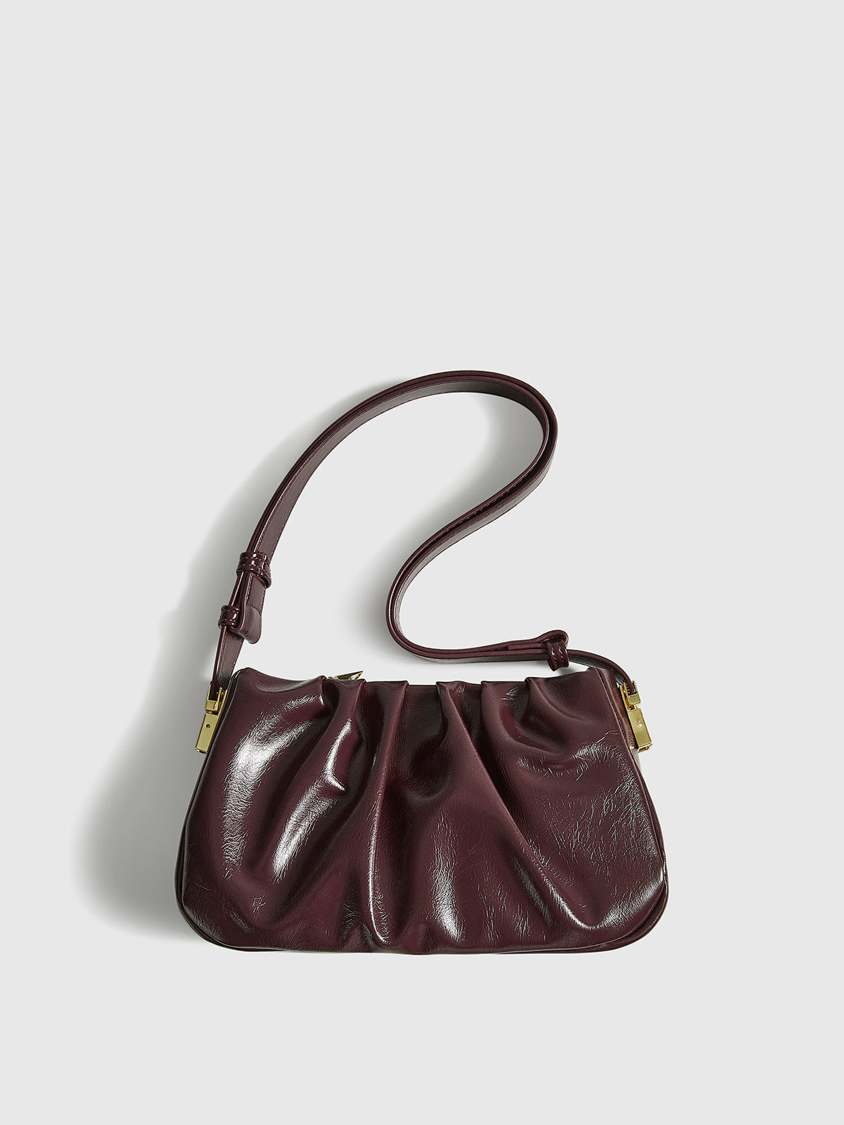 Borsa a Spalla Pieghettata Retro Celeste