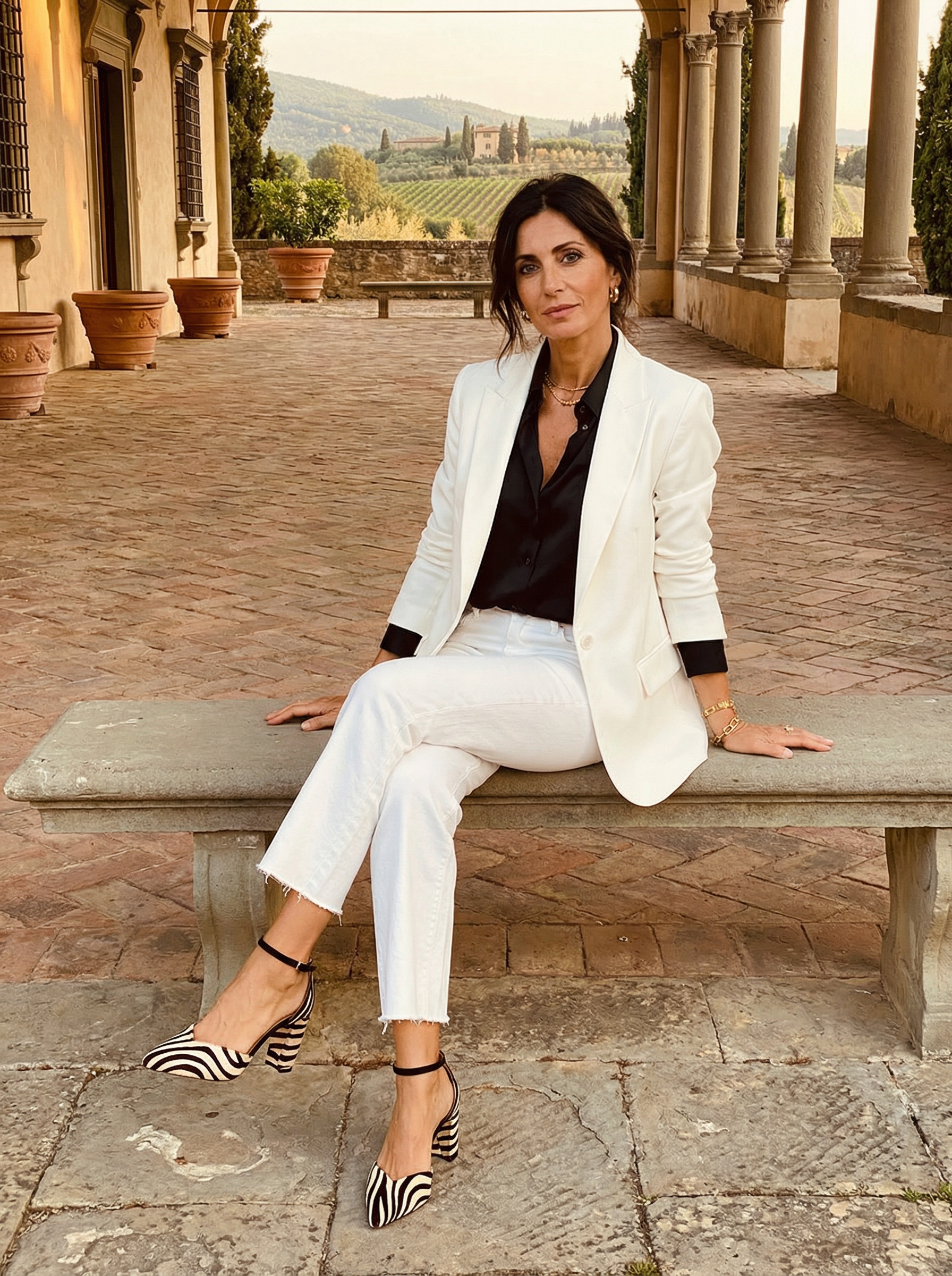 Zebra Trend – Décolleté con Cinturino Regolabile